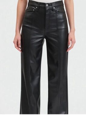 Daze Tough Love High-Rise Black Faux Leather Pants SZ 27